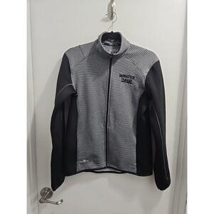 Monster Dash Zip Up Jacket Womens Medium Thumb Holes Long Sleeve Black Amd Gray